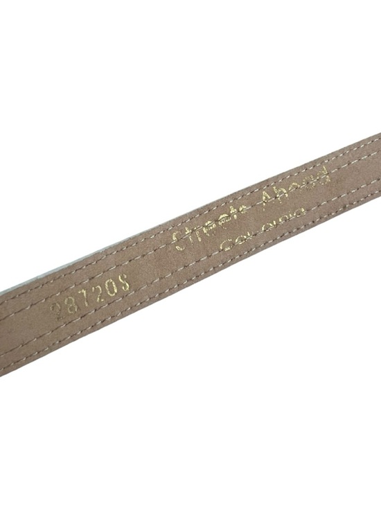 Vintage Streets Ahead White Leather Belt Silver Mesh Overlay 90s Western main image 4